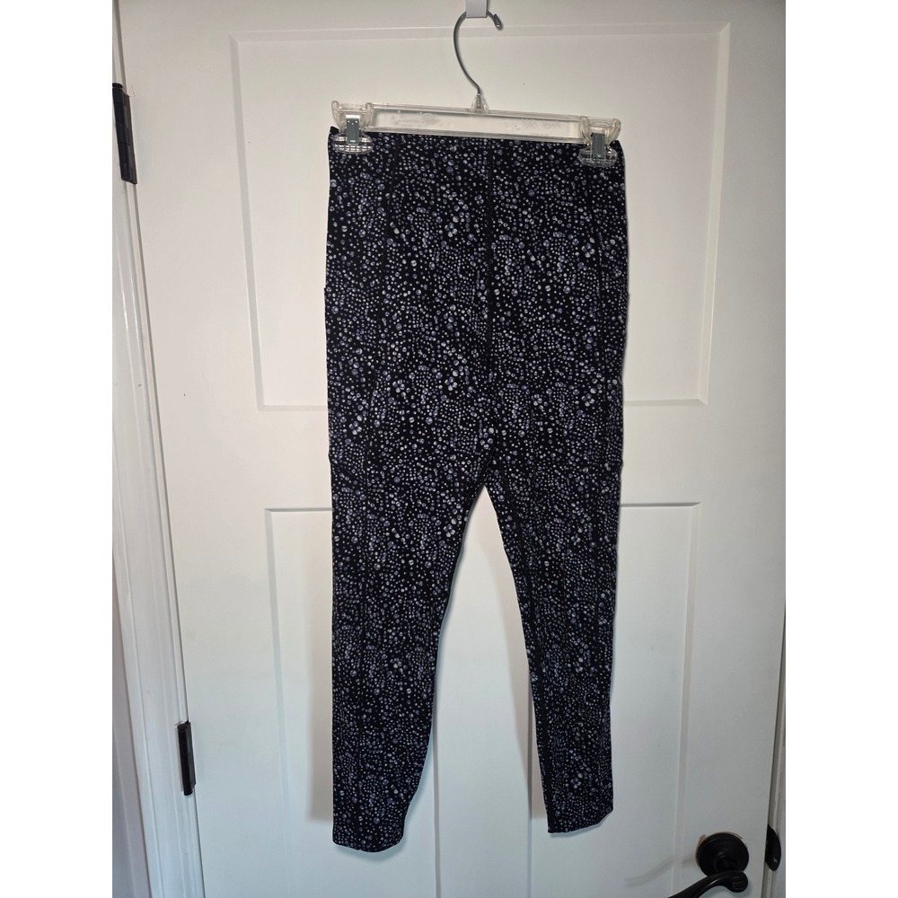 Sweaty Betty Power 7/8 Leggings S Black Blue Bubble Dot Print SB6438A Pocket